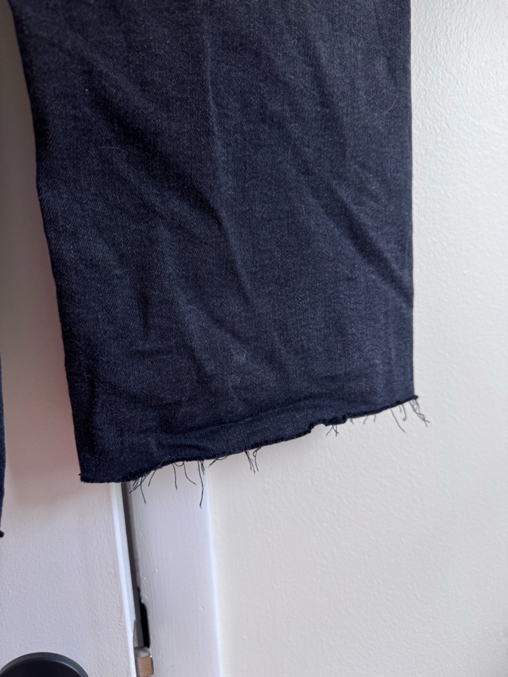 Maeve Anthropologie The Colette Wide Leg Jeans in black cropped raw hem - Picture 2 of 7